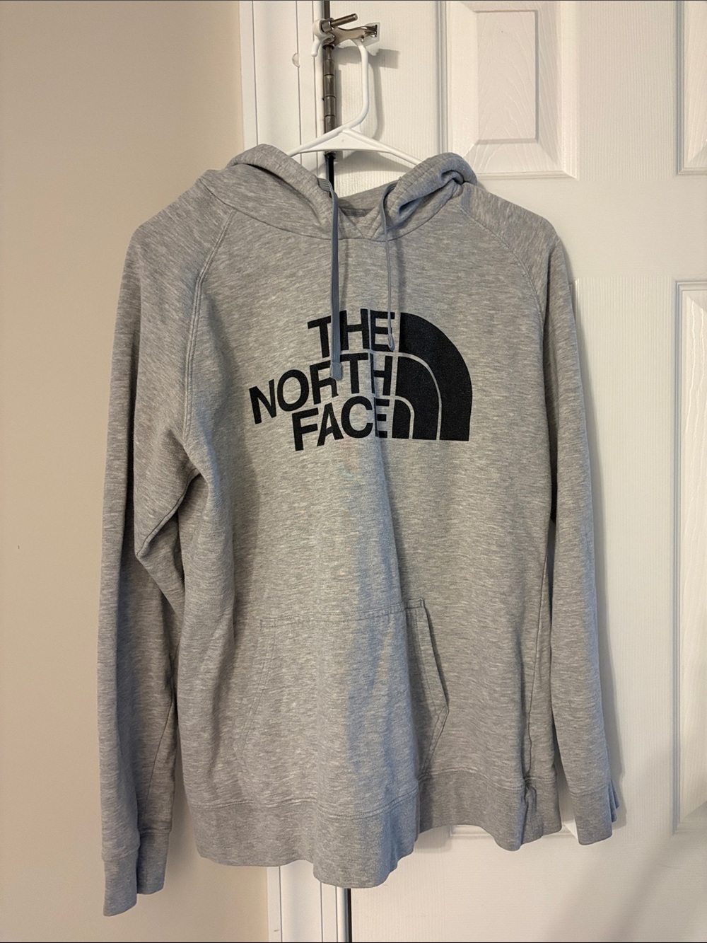 The North Face Gray Pullover Hoodie with Black Logo